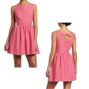 LILLY PULITZER Aleesa Lace Cut-Out Mini Dress *Hotty Pink 2